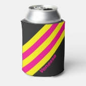 Retro Zon Glow Strepen met Naam Blikjeskoeler (Blikje Achterkant)
