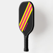 Retro Zon Glow Strepen met Naam Pickleball Paddle (Links)
