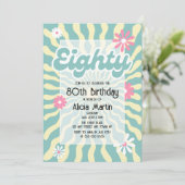 Retro Zon Golf Wave Madeliefje Tachtigste 80ste Ve Kaart (Staand voorkant)