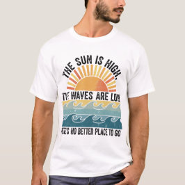 Retro Zon & Golven Zomer Vibe Art T-shirt
