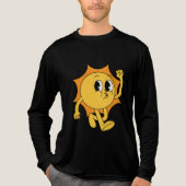 Retro zon met pruilende lippen Tri-Blend shirt (Voorkant volledig)