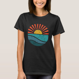 Retro Zon Oceaan Golven Vintage Grafisch T-shirt