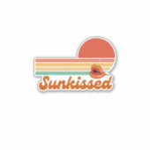 Retro zon sticker met zonovergoten woorden (Voorkant)