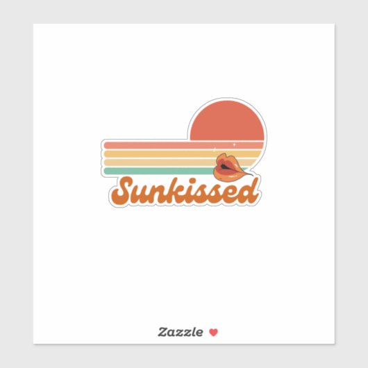 Retro zon sticker met zonovergoten woorden (Vel)