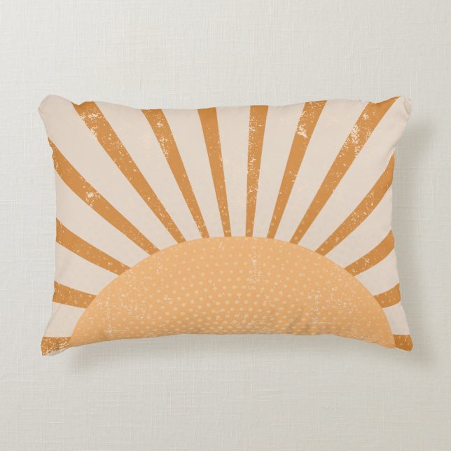 Retro Zon Uitbarsting Zonsondergang Accent Kussen (Voorkant)