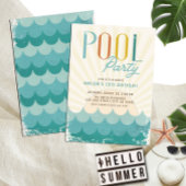  Retro Zon & Waves Zwembad Party Verjaardag Kaart
