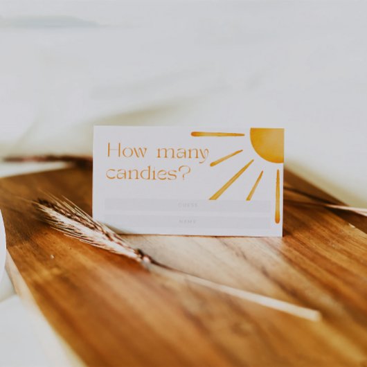 Retro Zon Zomer Hoeveel Candies Informatiekaartje