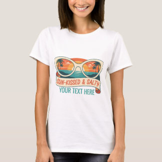 Retro Zongebruind & Zoutige Leraar Zomer Vibe T-shirt