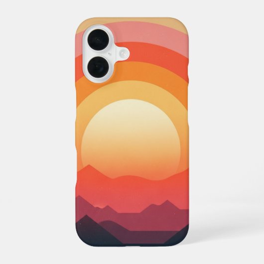 Retro Zonne Horizon iPhone 16 Hoesje (Achterkant)