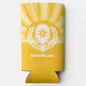 Retro Zonne Pickleball Bruidsdouche Seltzer Blikjeskoeler (Achterkant)