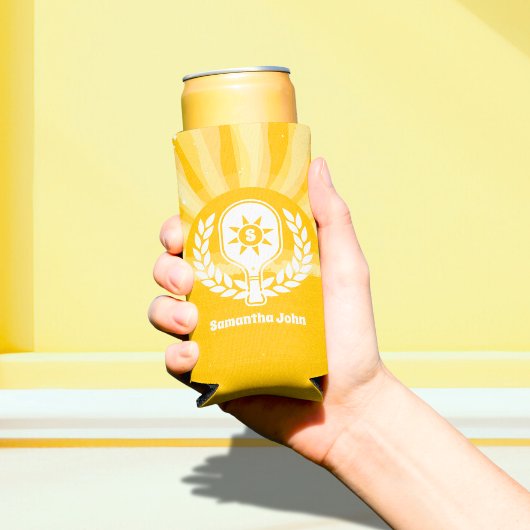 Retro Zonne Pickleball Bruidsdouche Seltzer Blikjeskoeler