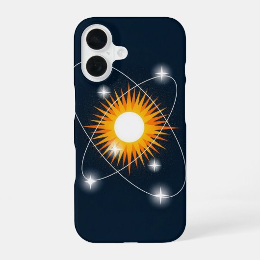Retro Zonnebaan iPhone 16 Hoesje (Achterkant)