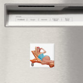 Retro  Zonnebaden Redhead Pinup Girl Magneet (Insitu (Vaatwasser))