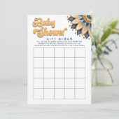 Retro Zonnebloem Baby shower Gift Bingo Spel Kaart (Staand voorkant)