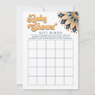 Retro Zonnebloem Baby shower Gift Bingo Spel Kaart