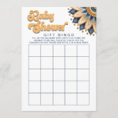 Retro Zonnebloem Baby shower Gift Bingo Spel Kaart (Voorkant)