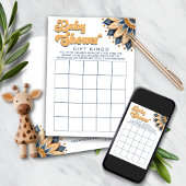 Retro Zonnebloem Baby shower Gift Bingo Spel Kaart
