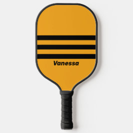 Retro Zonnebloem Buzz Drie Dwars Strepen | Naam Pickleball Paddle