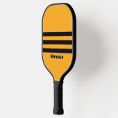 Retro Zonnebloem Buzz Drie Dwars Strepen | Naam Pickleball Paddle (Links)
