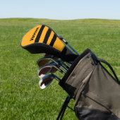 Retro Zonnebloem Buzz Drie Overdwars Streep met Na Golfheadcover (Insitu)
