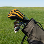 Retro Zonnebloem Buzz Drie Speldstrepen met Naam Golfheadcover (Insitu)