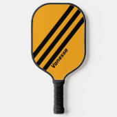 Retro Zonnebloem Buzz Drie Strepen met Naam Pickleball Paddle (Voorkant)