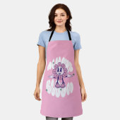 Retro Zonnebloem Cartoon Quote Roze Schort (Gedragen)