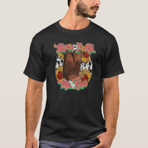 Retro Zonnebloem Laars Schuld is Mijn Wortel Weste T-shirt