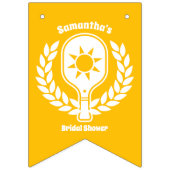 Retro Zonnebloem Pickleball Bruidsdiner Vlaggetjes (Eerste vlag)