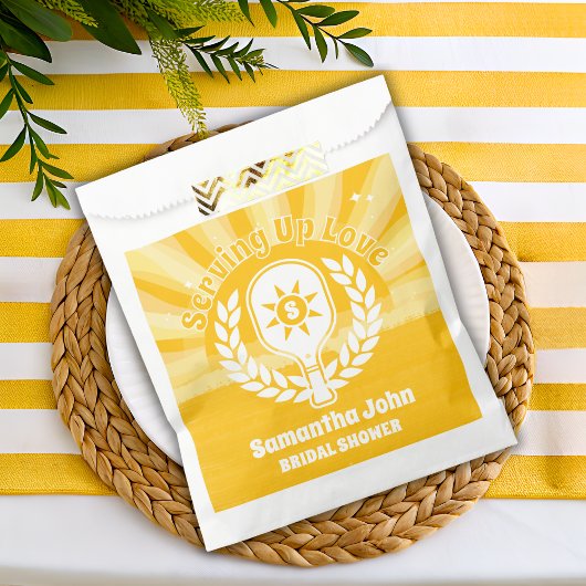 Retro Zonnebloem Pickleball Bruidsdouche Bedankzakje