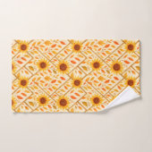 Retro Zonnebloem & Rustieke Boerderij Waterverf Bad Handdoek (Handdoek)