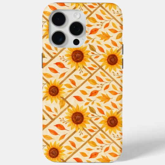 Retro Zonnebloem & Rustieke Boerderij Waterverf Case-Mate iPhone Case (Achterkant)