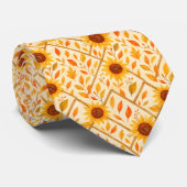 Retro Zonnebloem & Rustieke Boerderij Waterverf Stropdas (Opgerold)