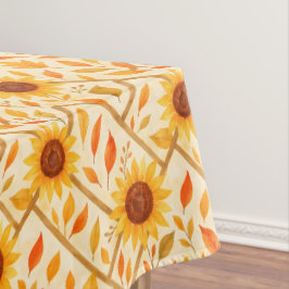 Retro Zonnebloem & Rustieke Boerderij Waterverf Tafelkleed