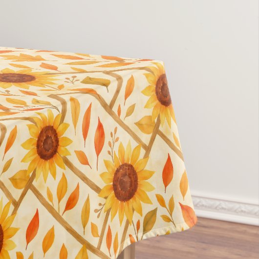 Retro Zonnebloem & Rustieke Boerderij Waterverf Tafelkleed (Voorbeeld)