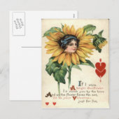  Retro Zonnebloem Valentijn Kaart (Voorkant / Achterkant)