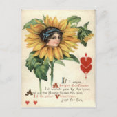 Retro Zonnebloem Valentijn Kaart (Voorkant)