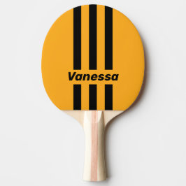 Retro Zonnebloem Zoem Drie Pin Strepen met Naam Tafeltennisbatje