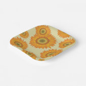 Retro-zonnebloemen Papieren Bordje (Gebogen)