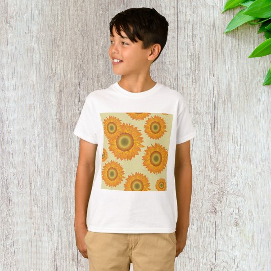 Retro-zonnebloemen T-shirt