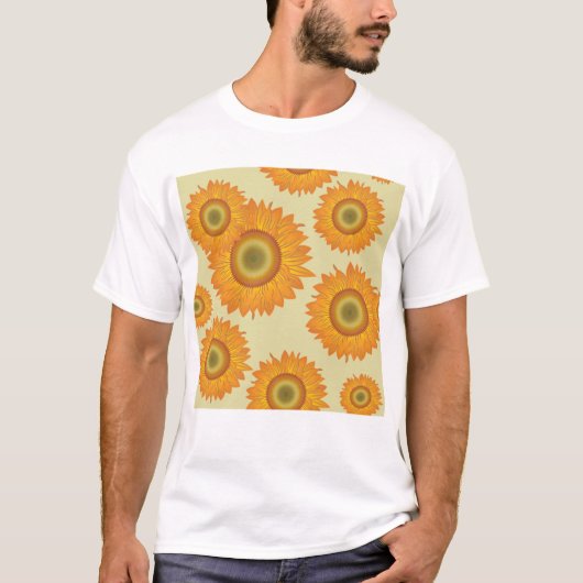 Retro-zonnebloemen T-shirt (Voorkant)