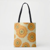 Retro-zonnebloemen Tote Bag (Voorkant)