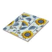  retro zonnebloempatroon tegeltje (Zijkant)