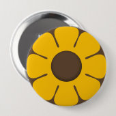 RETRO - Zonnebloemrugzakpinknoppen Ronde Button 4,0 Cm (Voorkant /achterkant)