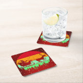 Retro -zonnebrande-rendieren kartonnen onderzetters (Insitu)