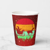 Retro -zonnebrande-rendieren papieren bekers (Achterkant)