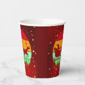 Retro -zonnebrande-rendieren papieren bekers (Links)