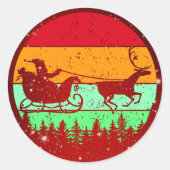 Retro -zonnebrande-rendieren ronde sticker (Voorkant)