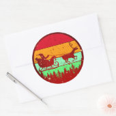 Retro -zonnebrande-rendieren ronde sticker (Envelop)