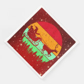 Retro -zonnebrande-rendieren servet (Hoek)